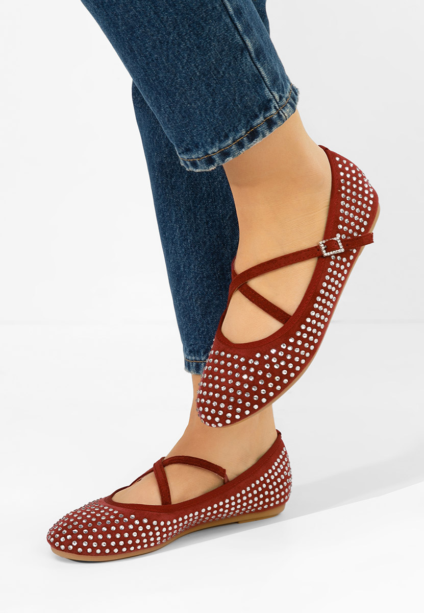 Karemy borvörös pántos balerina cipő