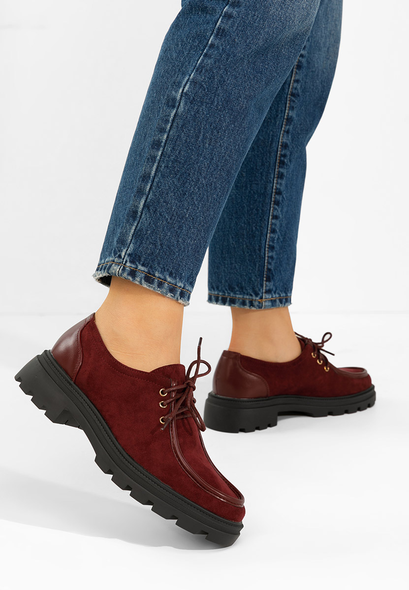 Seliora borvörös fűzős női cipő