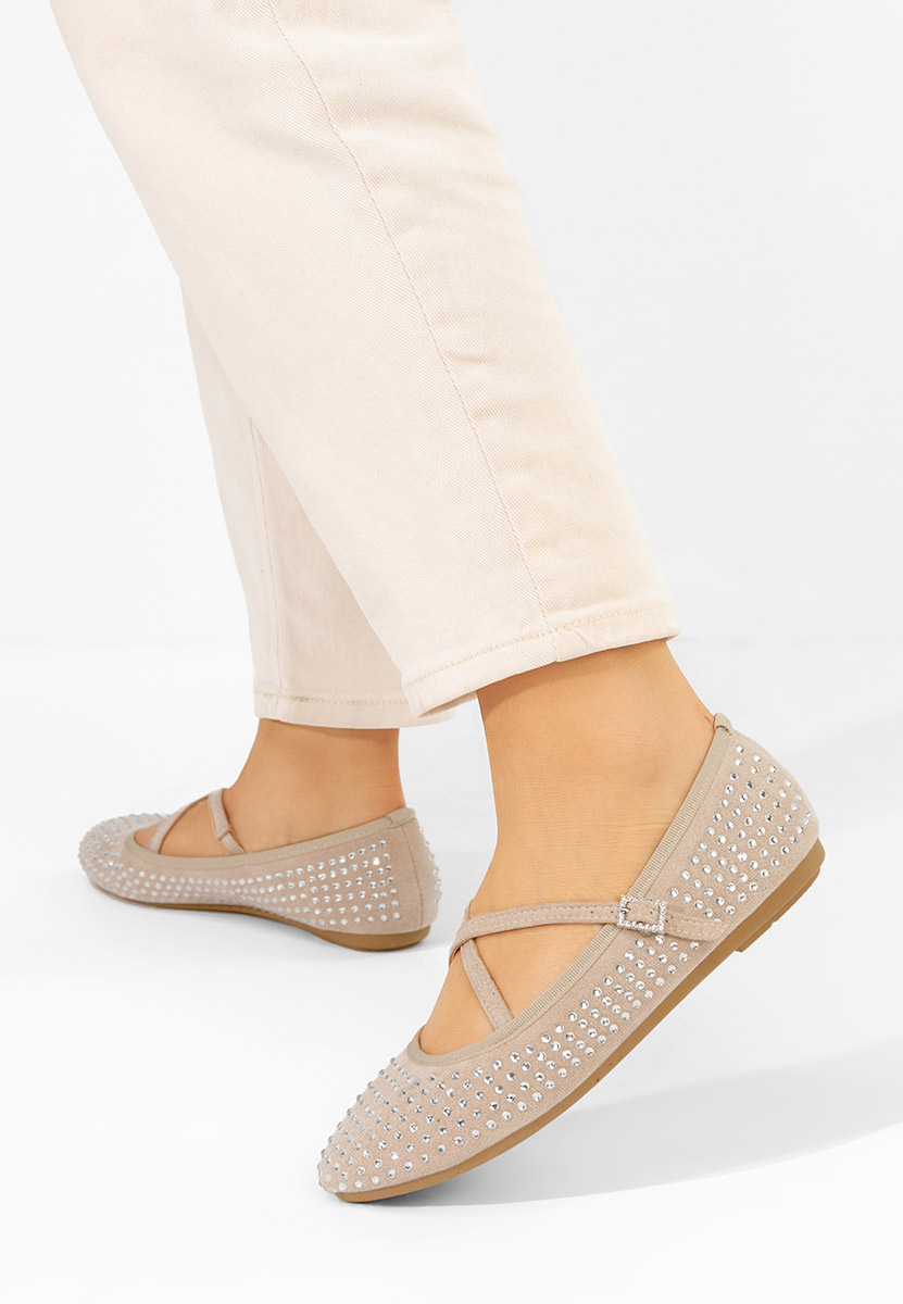 Karemy bézs pántos balerina cipő