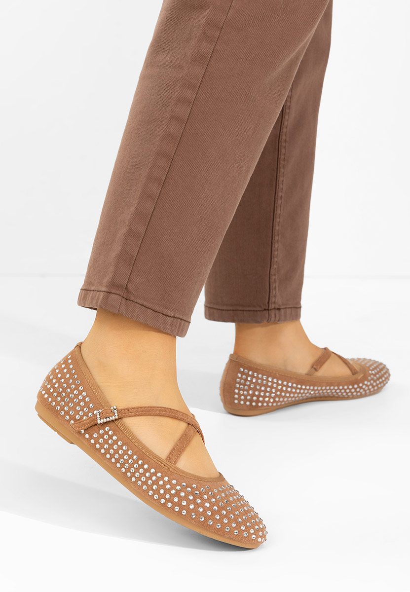 Karemy khaki pántos balerina cipő