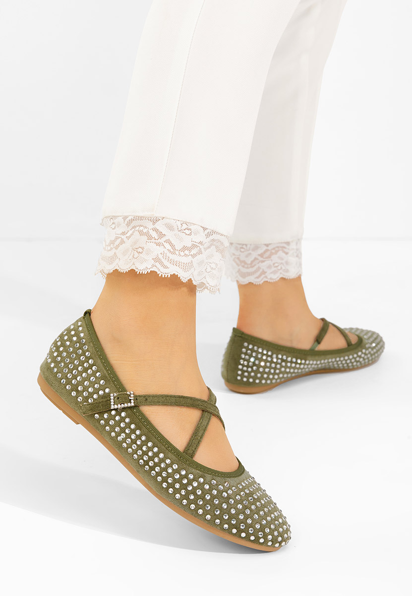 Karemy zöld pántos balerina cipő