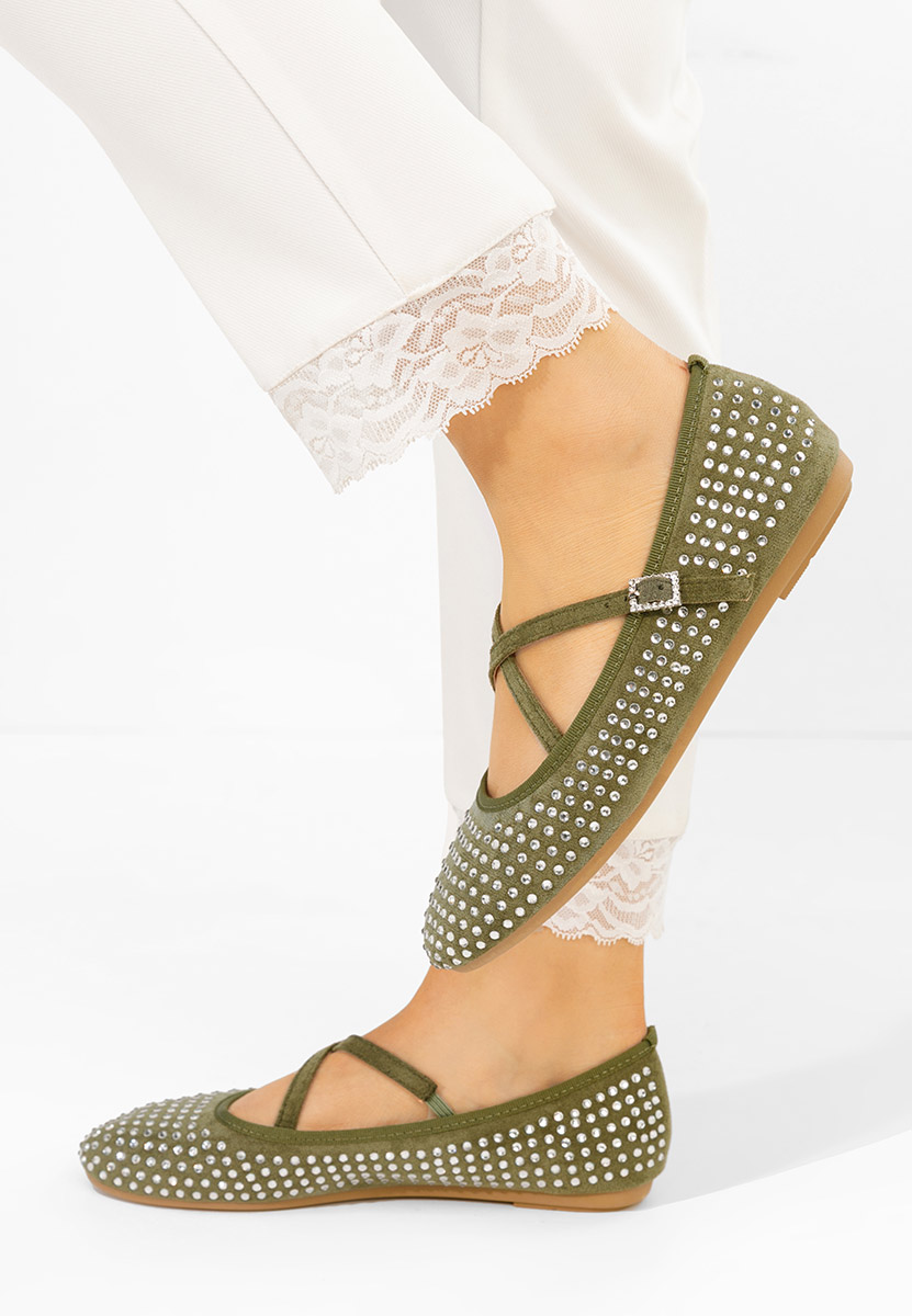 Karemy zöld pántos balerina cipő