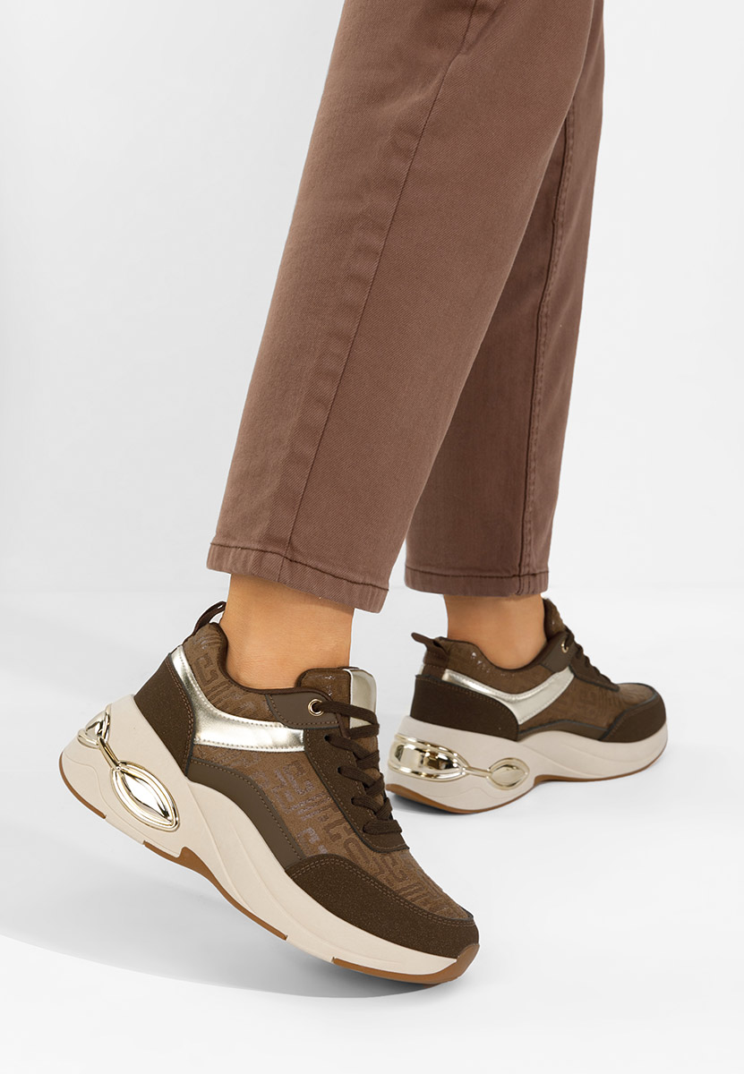 Nezela barna platform sneaker cipő 