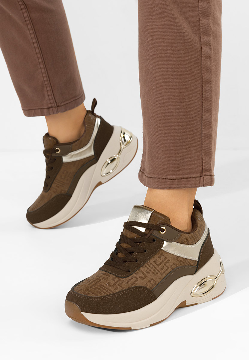 Nezela barna platform sneaker cipő 