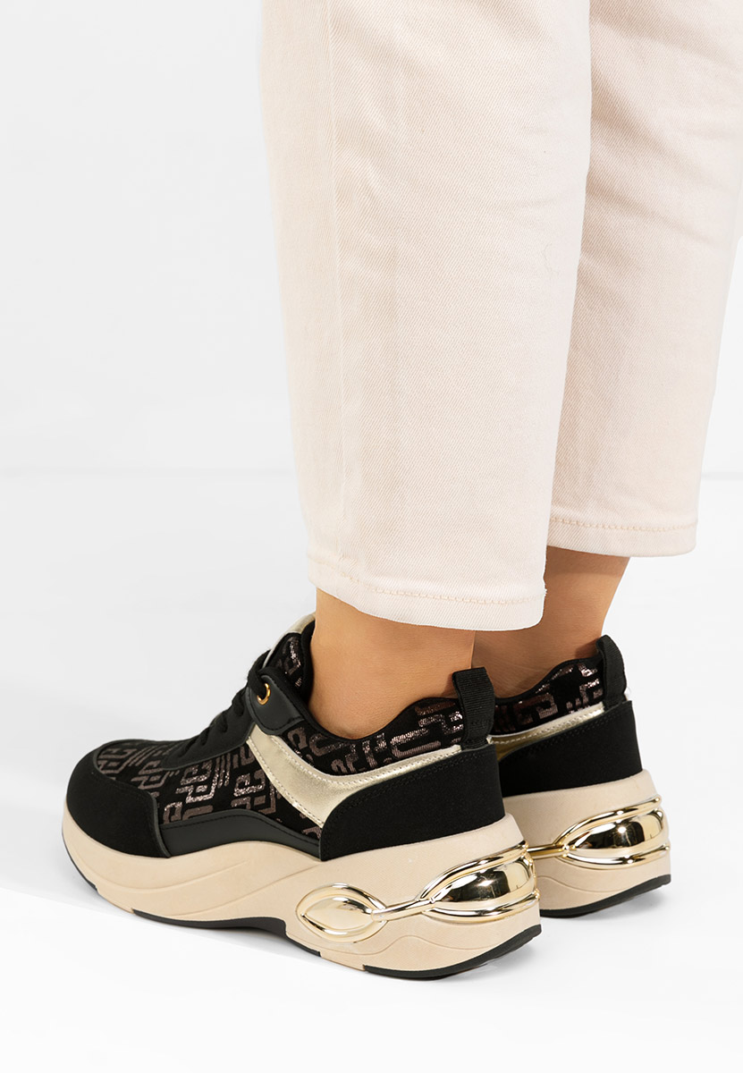 Nezela fekete platform sneaker cipő 