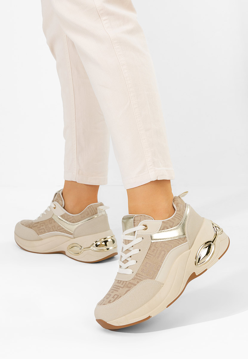 Nezela bézs platform sneaker cipő 