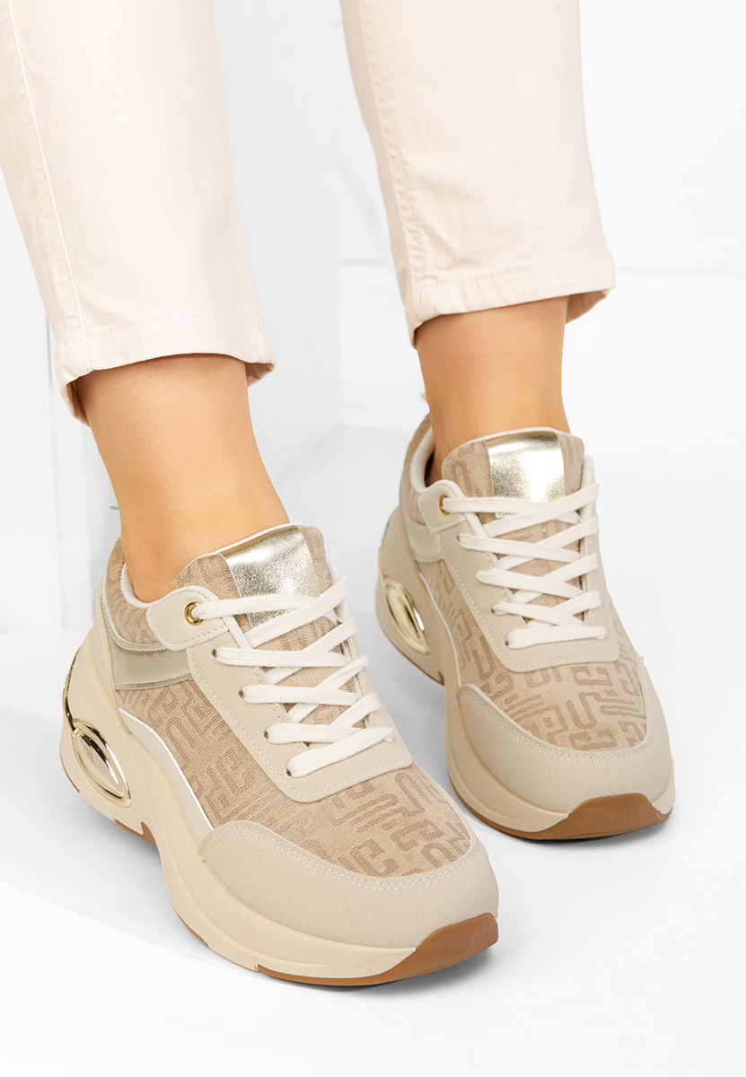Nezela bézs platform sneaker cipő 