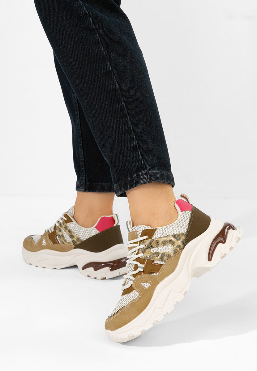 Kiria khaki telitalpú platform sneaker