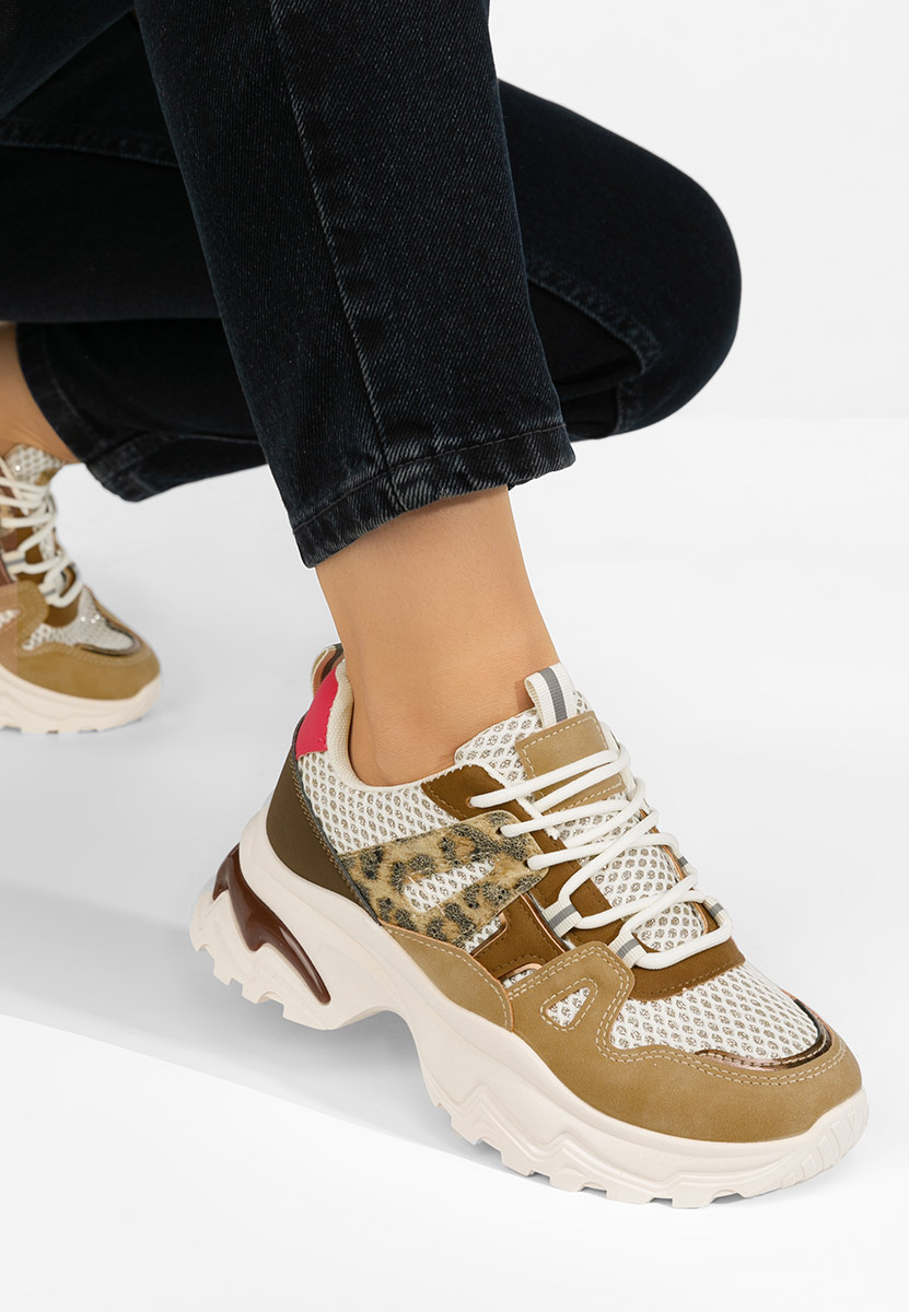 Kiria khaki telitalpú platform sneaker