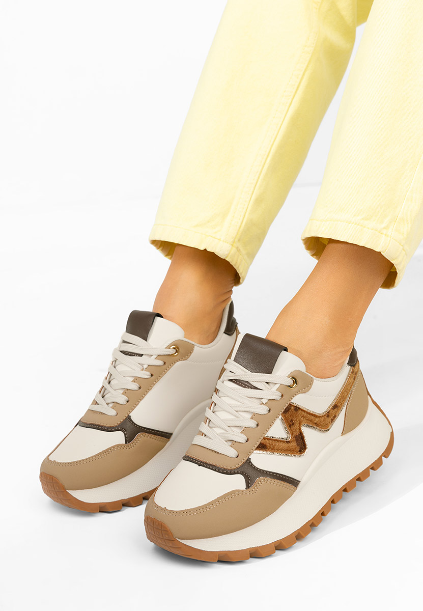 Catrinela khaki telitalpú platform sneaker