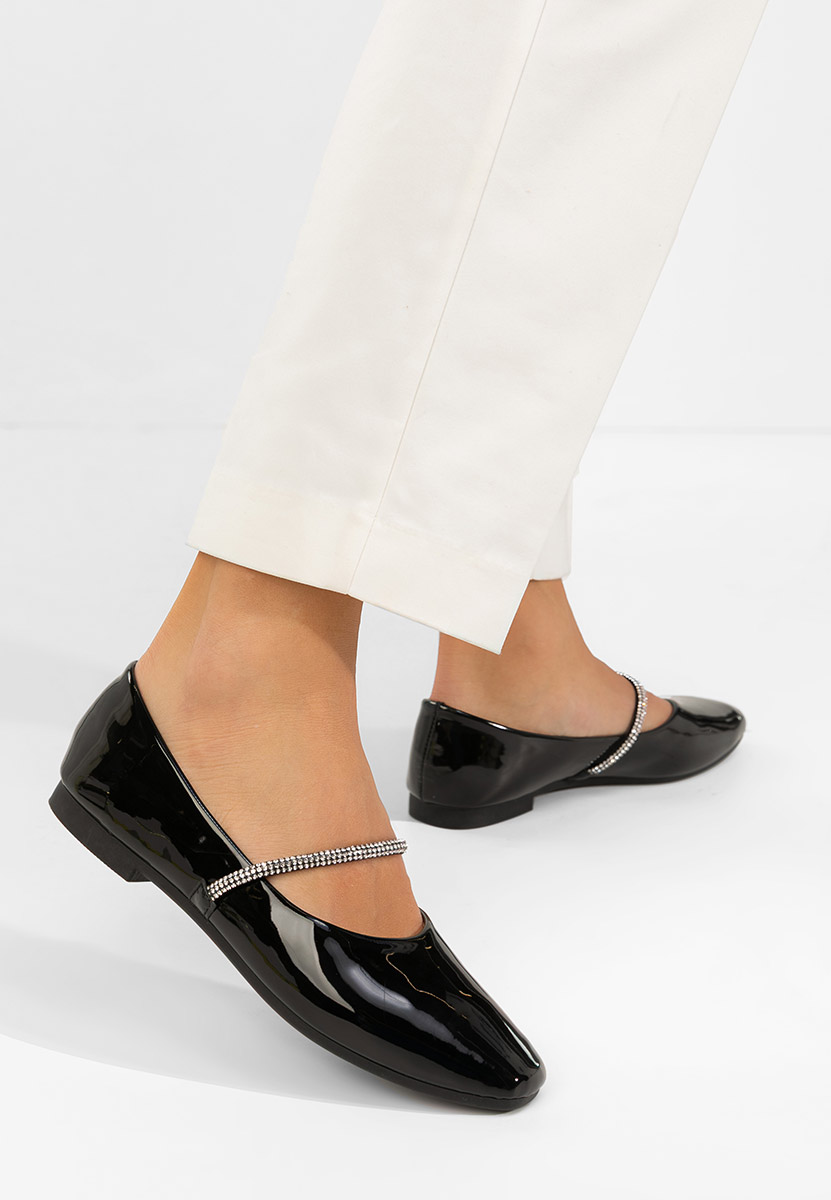 Elissea fekete pántos balerina cipő