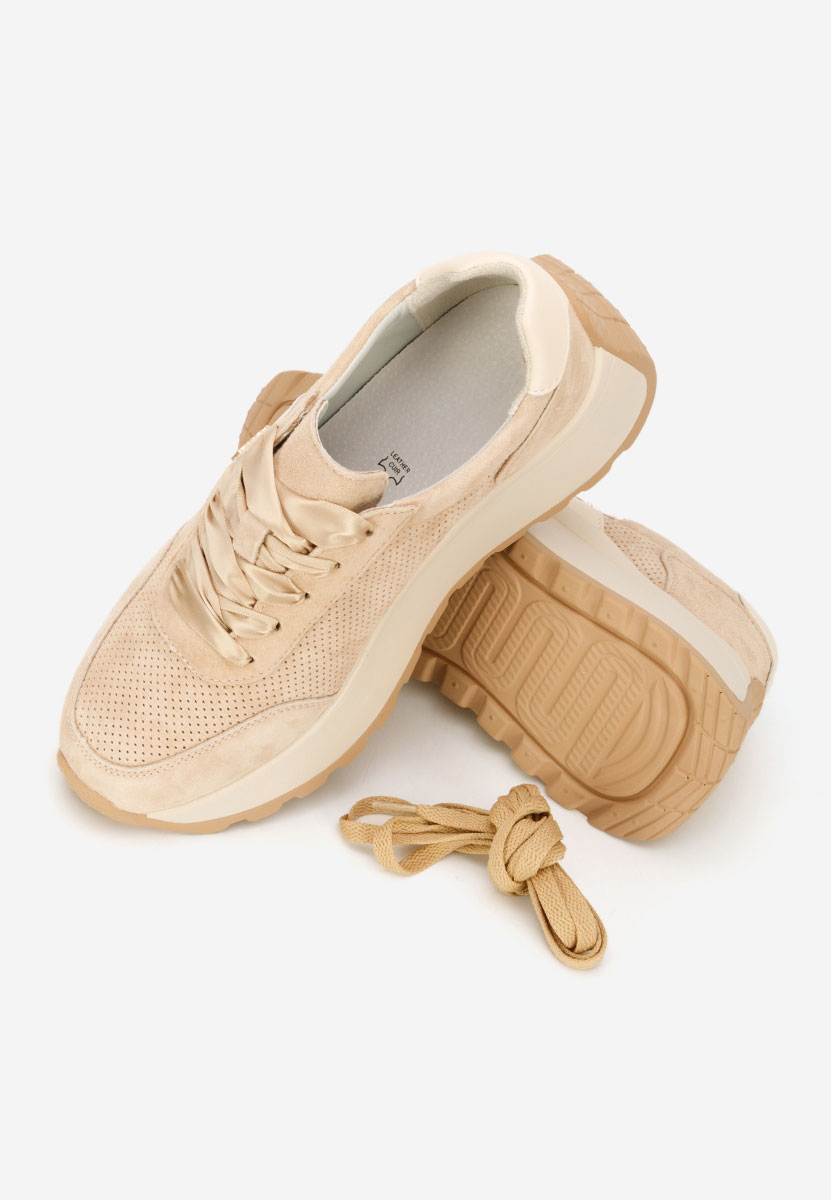 Densia bézs telitalpú platform sneaker