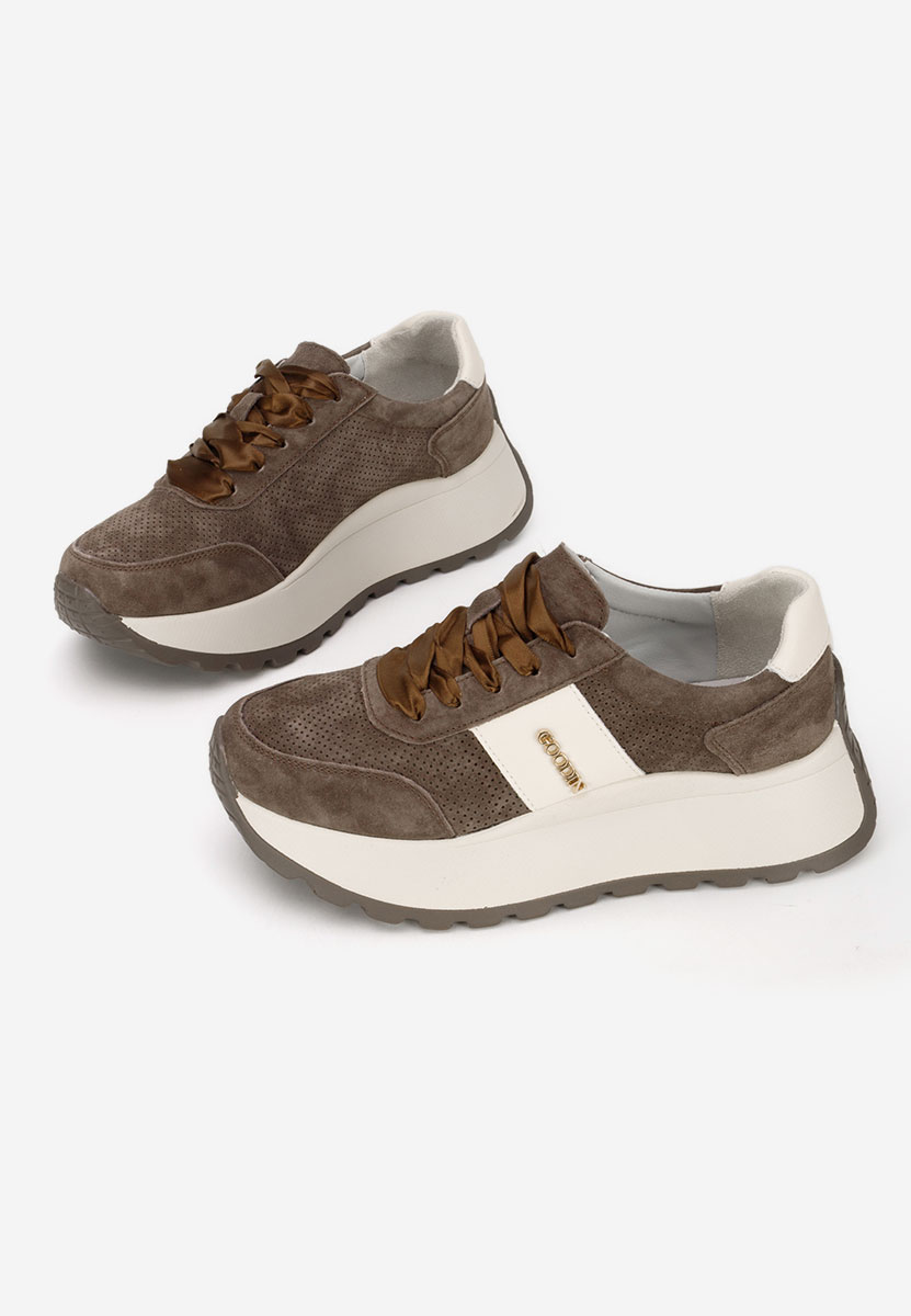 Densia barna telitalpú platform sneaker