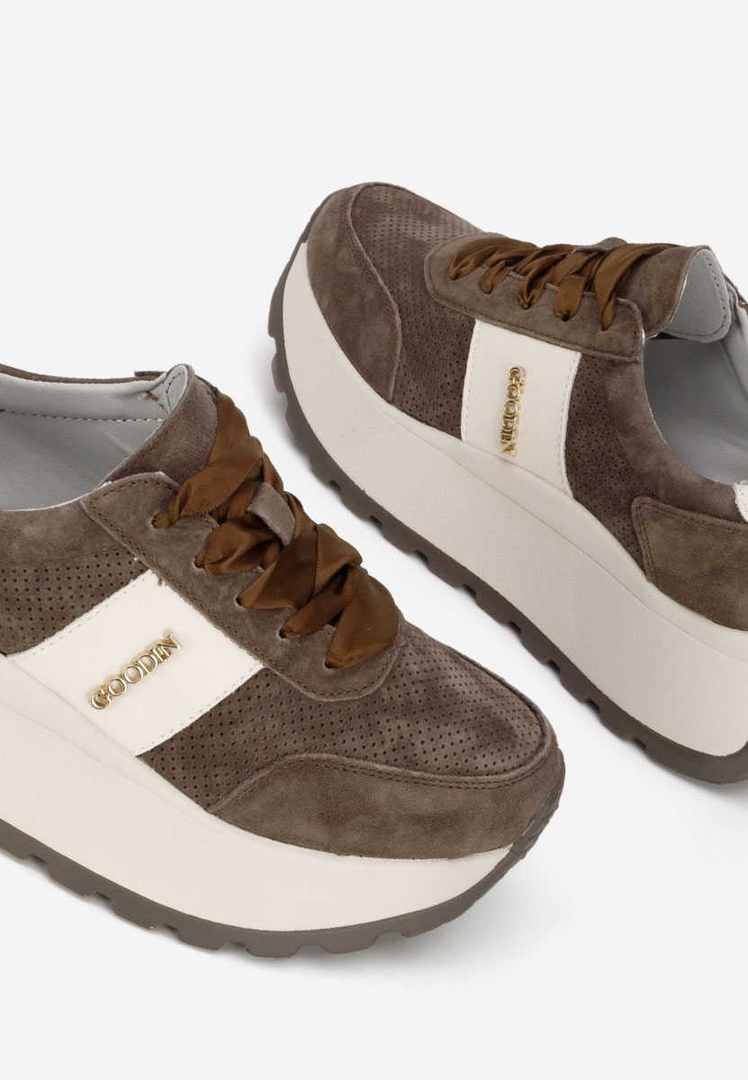 Densia barna telitalpú platform sneaker