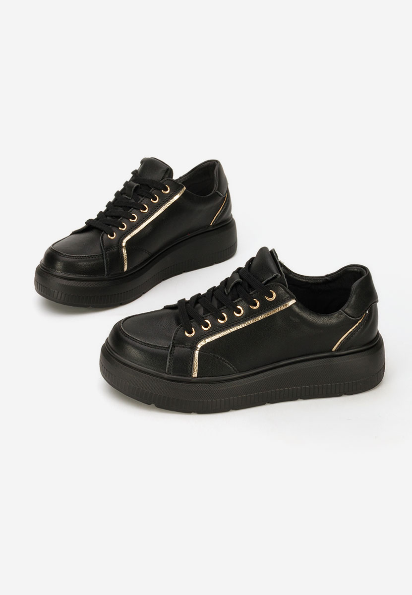 Jolena fekete női bőr sneaker