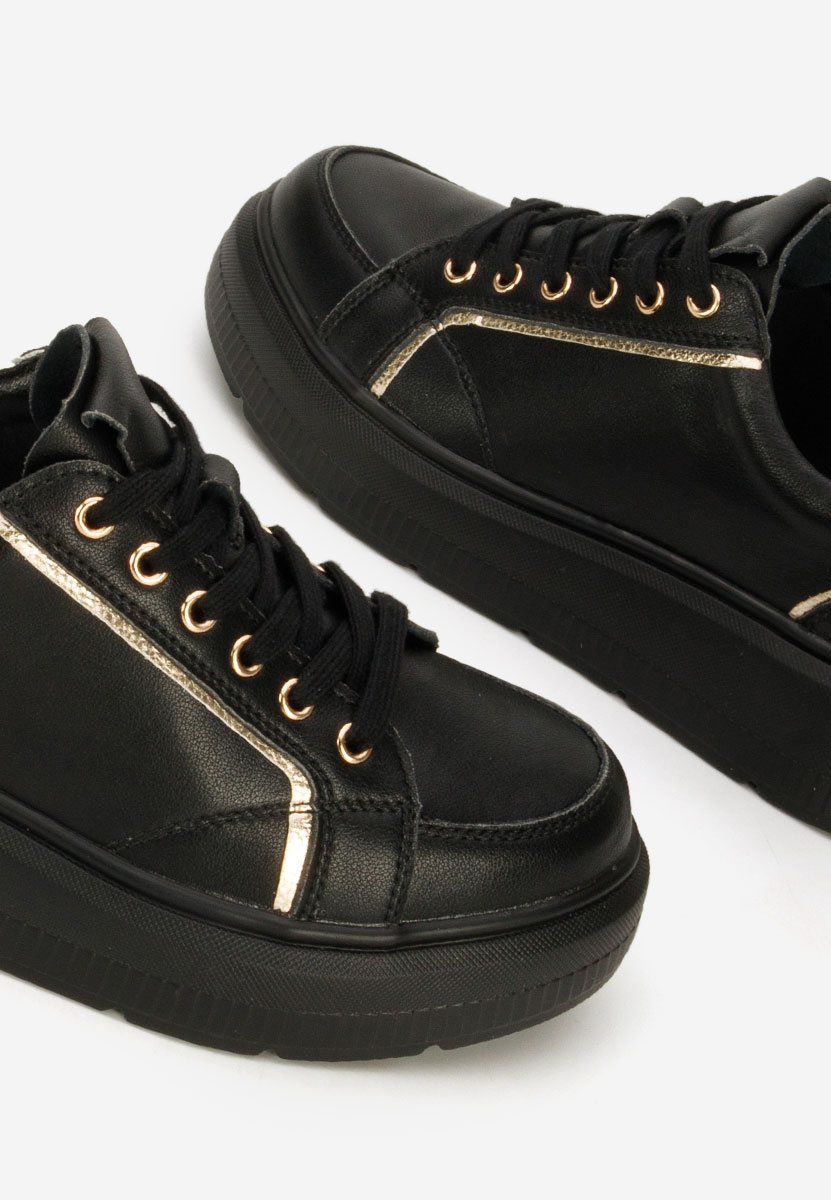 Jolena fekete női bőr sneaker