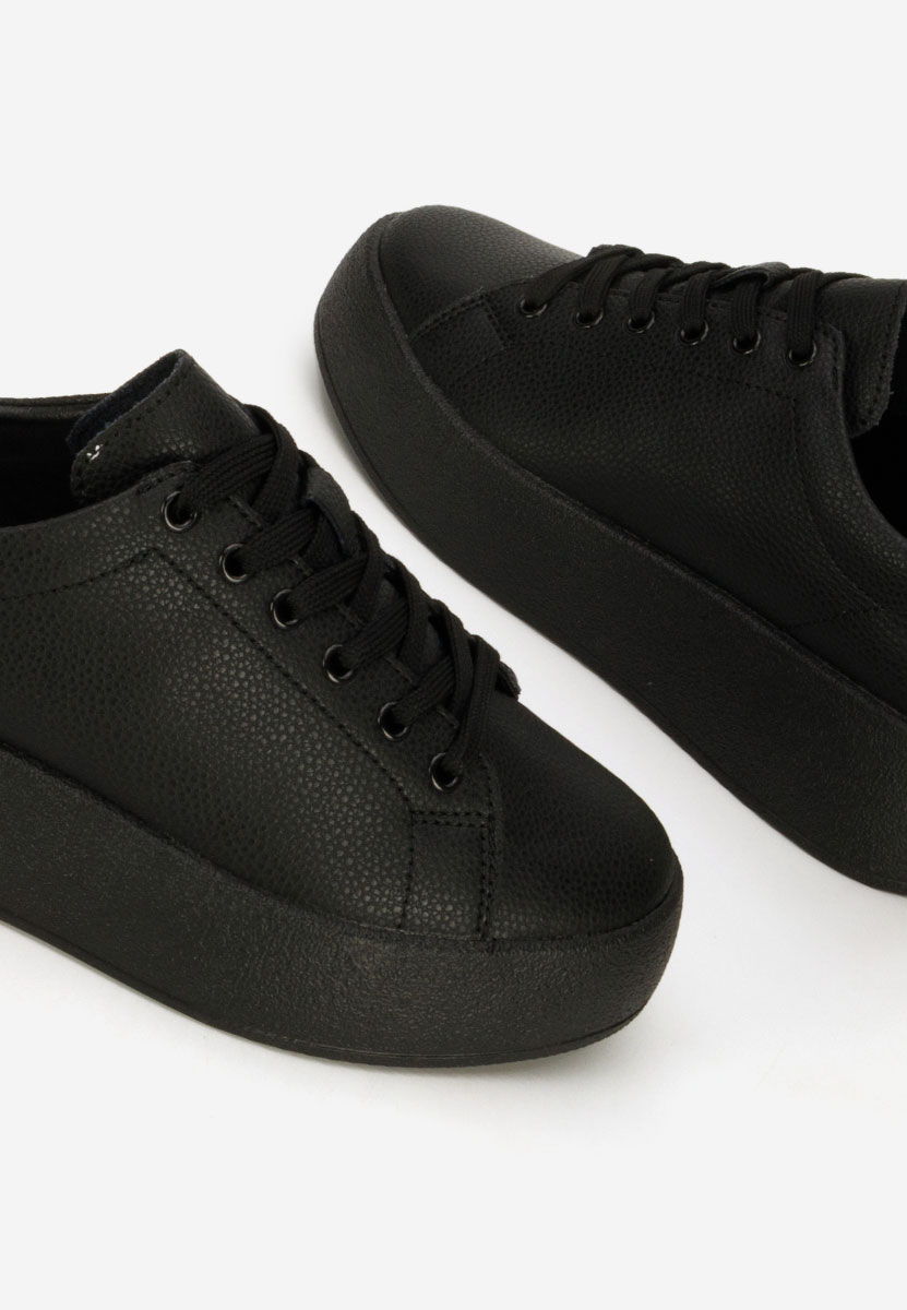 Calypso fekete női bőr sneaker