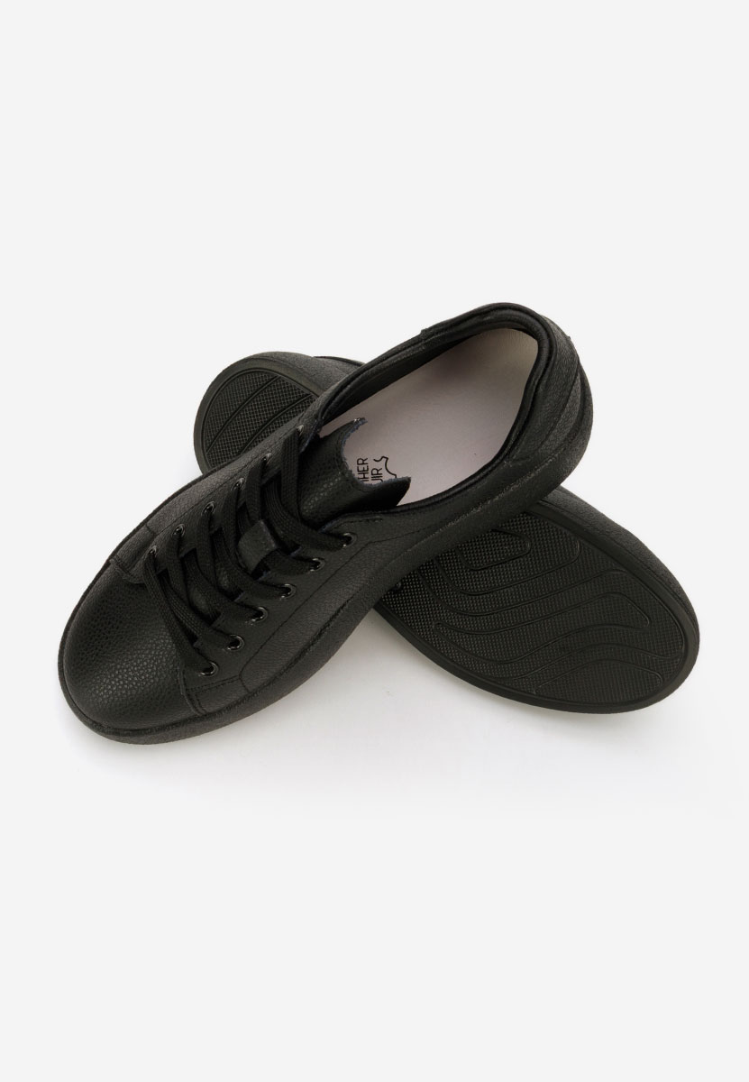 Calypso fekete női bőr sneaker