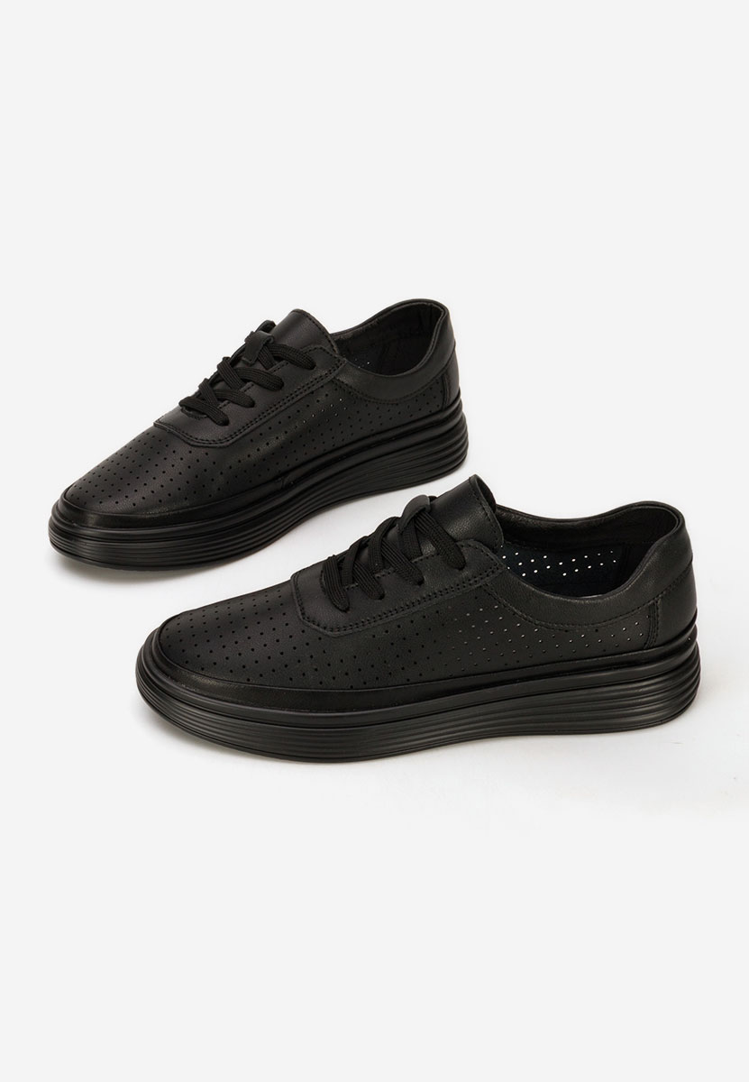 Nederia fekete női bőr sneaker