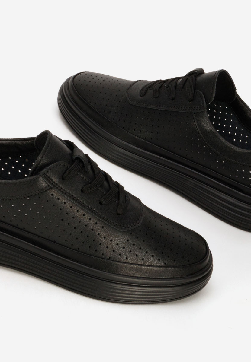 Nederia fekete női bőr sneaker
