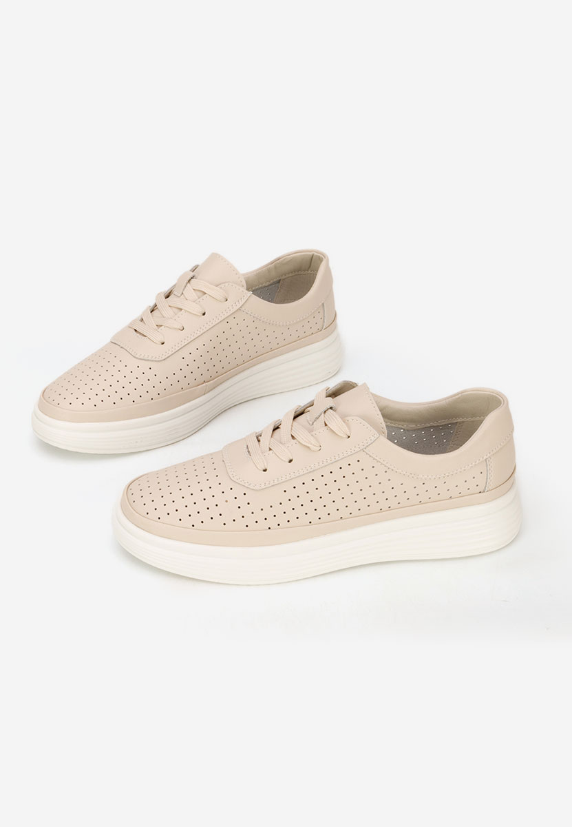 Nederia bézs női bőr sneaker