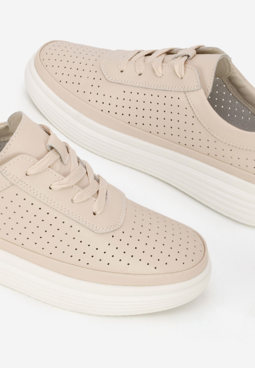 Nederia bézs női bőr sneaker