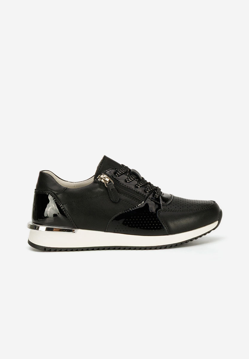 Eniliana fekete női bőr sneaker