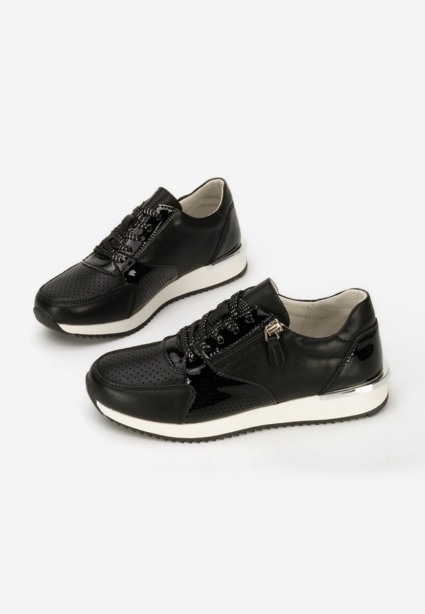 Eniliana fekete női bőr sneaker