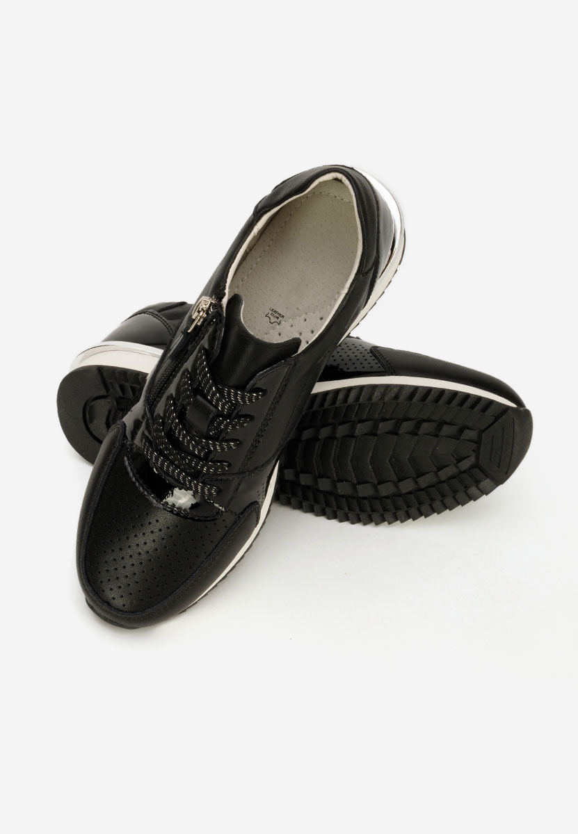 Eniliana fekete női bőr sneaker