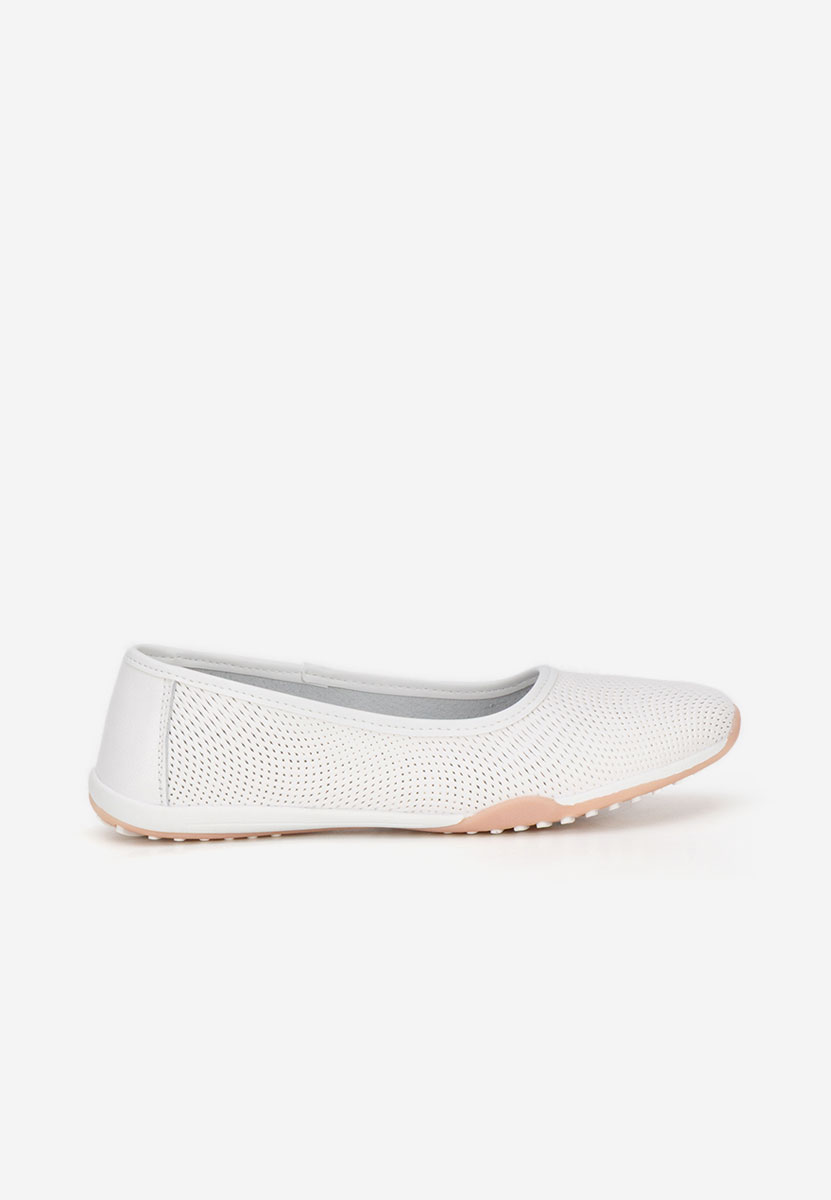 Sindia fehér bőr balerina cipő