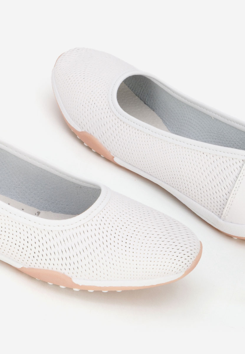 Sindia fehér bőr balerina cipő