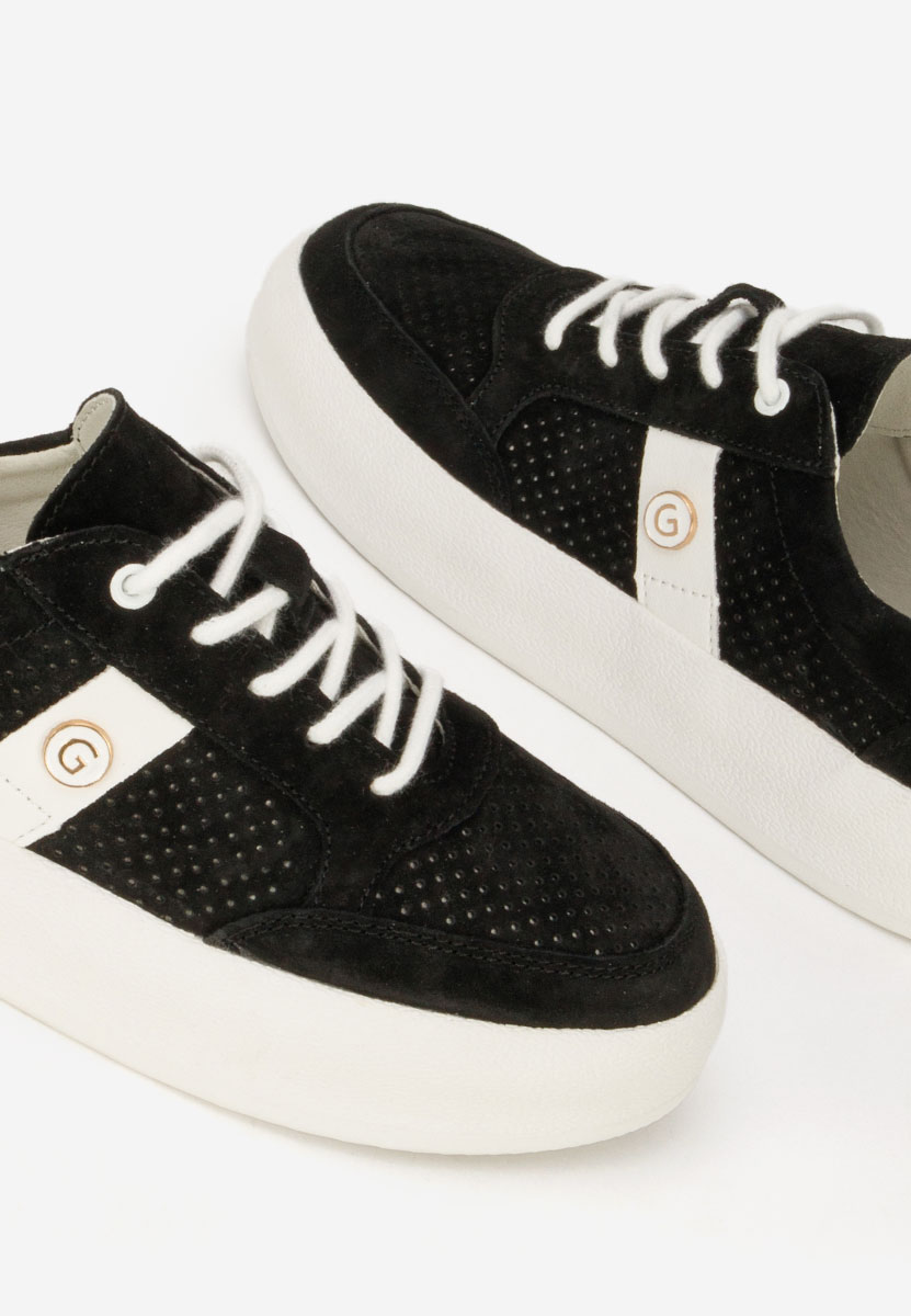 Jayne fekete női bőr sneaker
