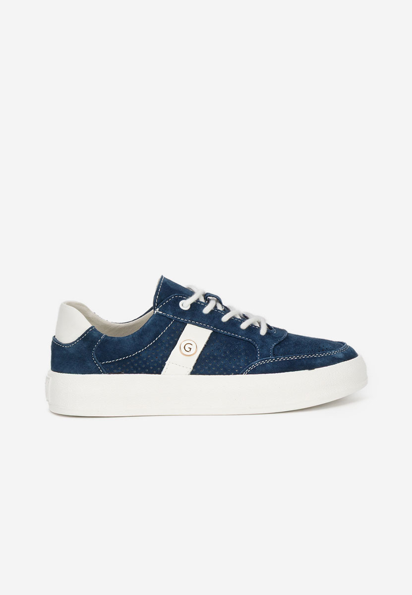 Jayne tengerészkék női bőr sneaker