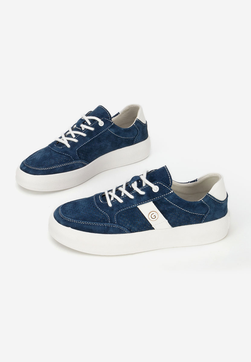 Jayne tengerészkék női bőr sneaker