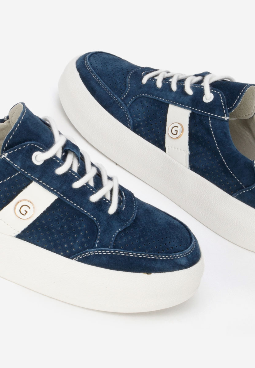 Jayne tengerészkék női bőr sneaker