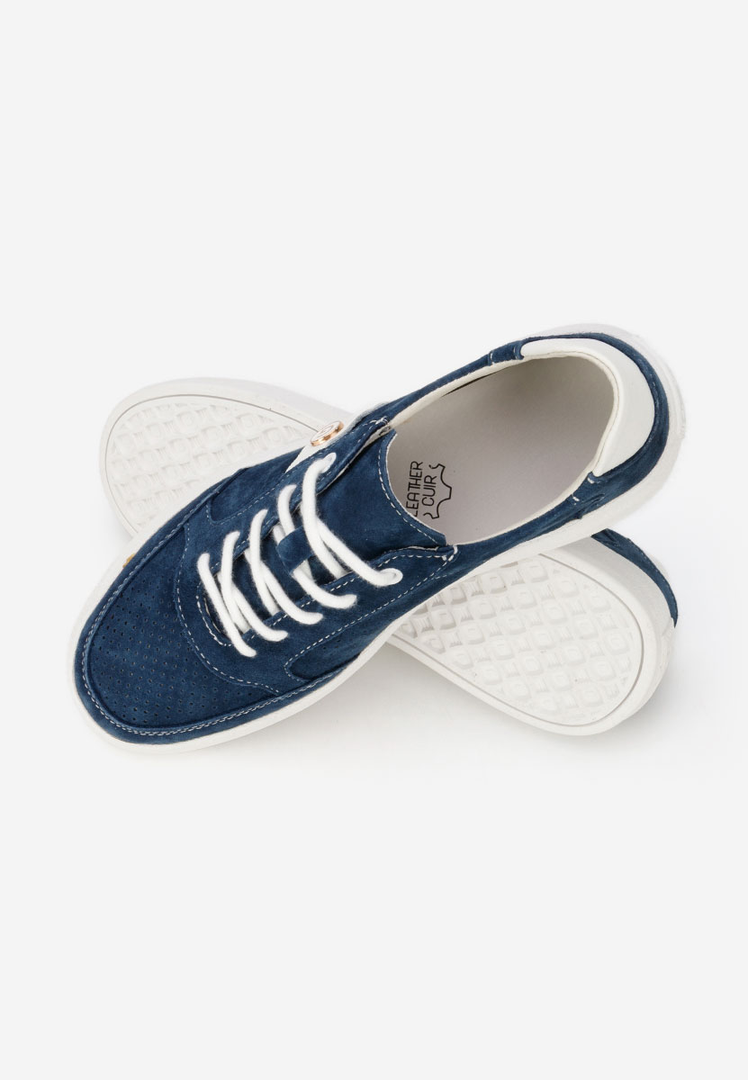 Jayne tengerészkék női bőr sneaker