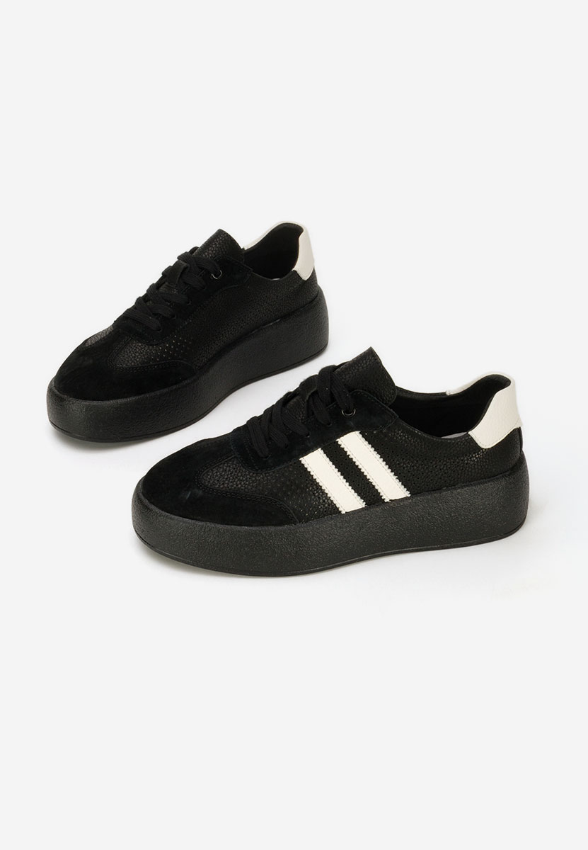 Jiustina fekete női bőr sneaker