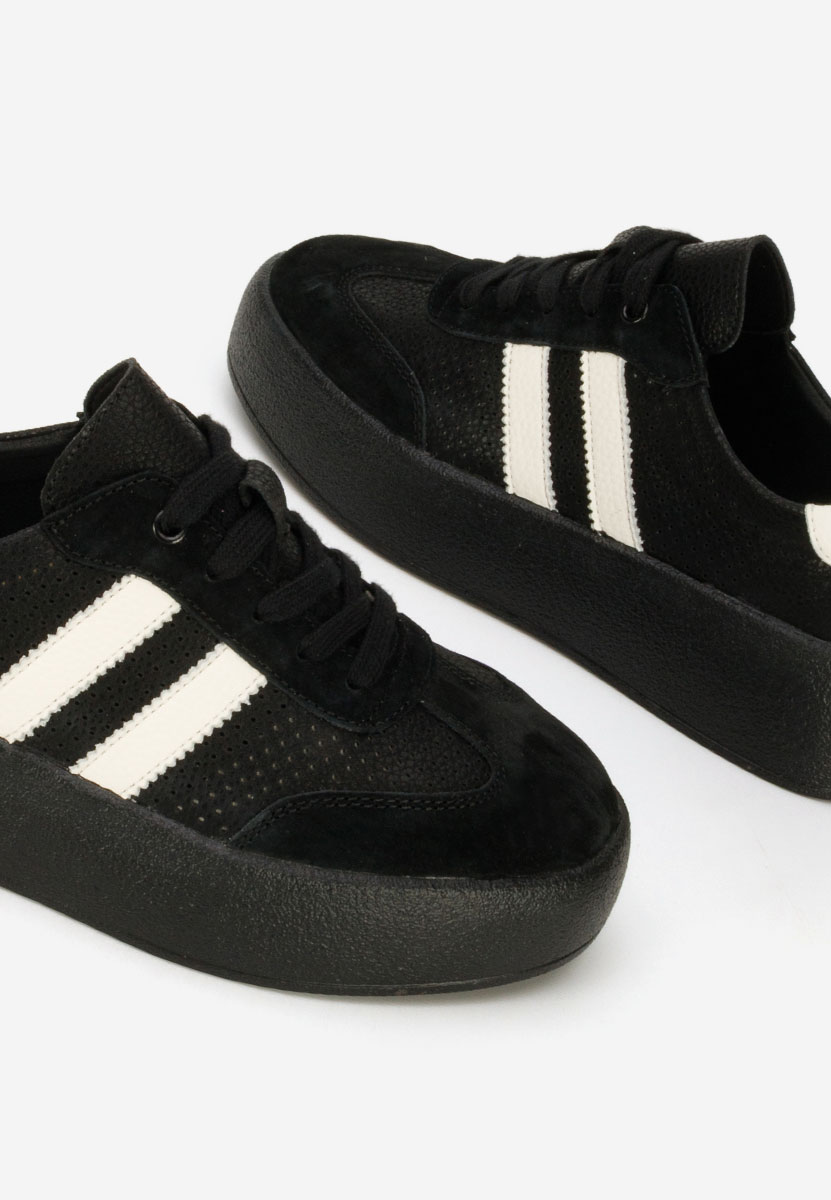 Jiustina fekete női bőr sneaker