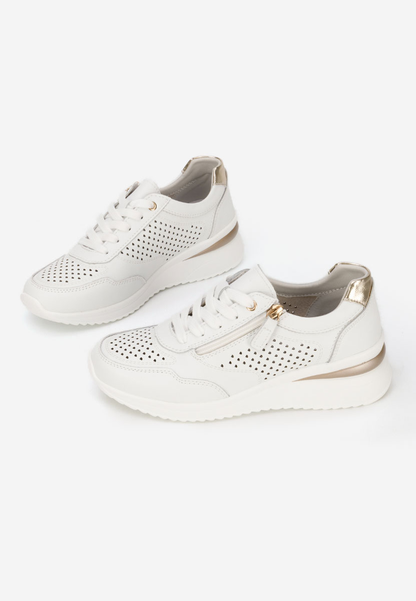 Abrienda fehér női bőr sneaker