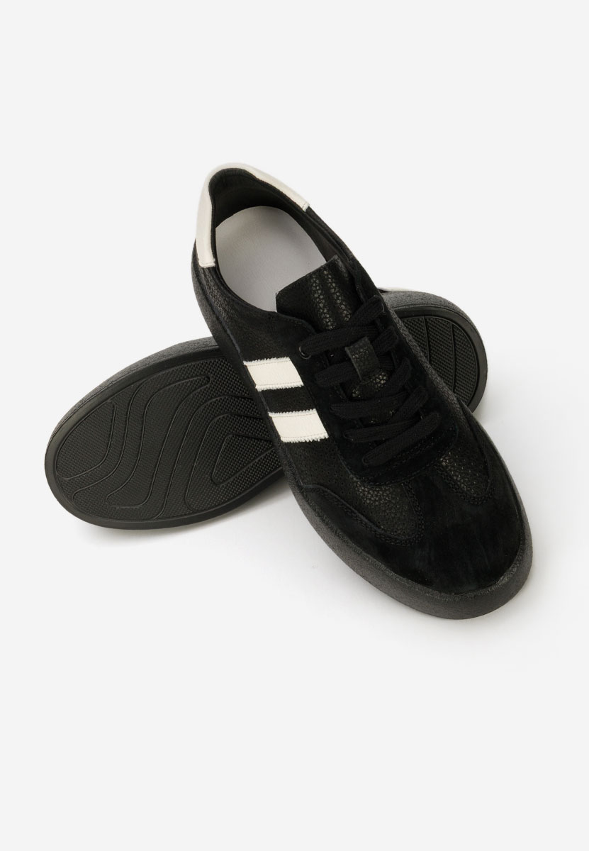 Jiustina fekete női bőr sneaker