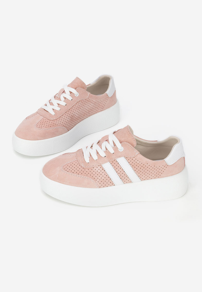 Jiustina rózsaszín női bőr sneaker