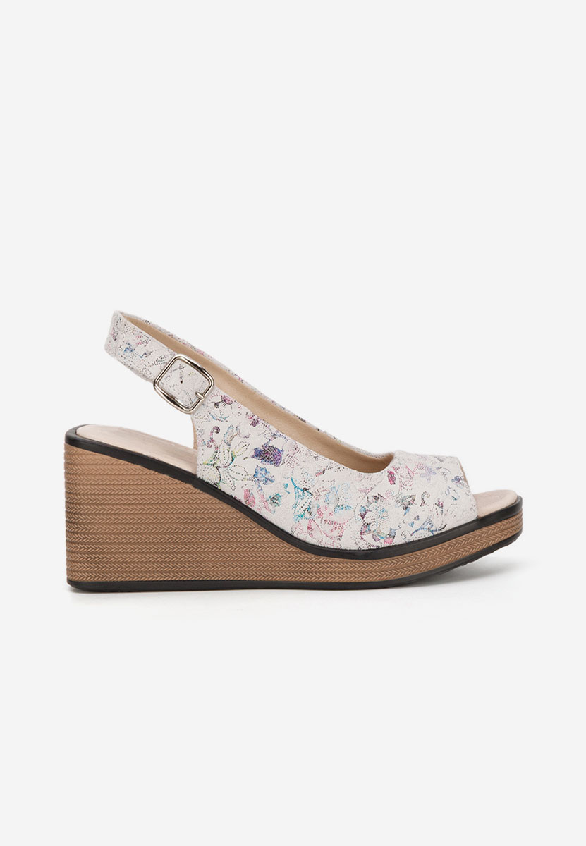 Samiria szürke bőr platform szandál