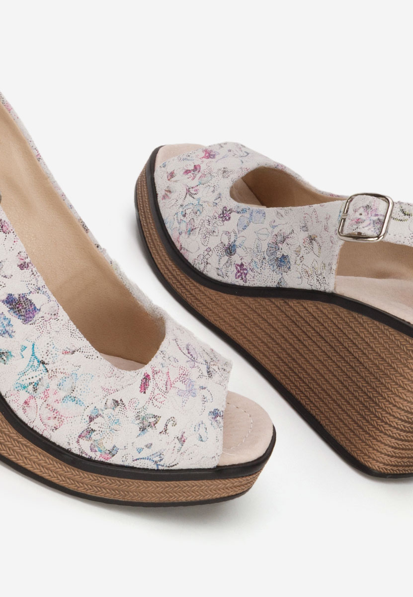 Samiria szürke bőr platform szandál