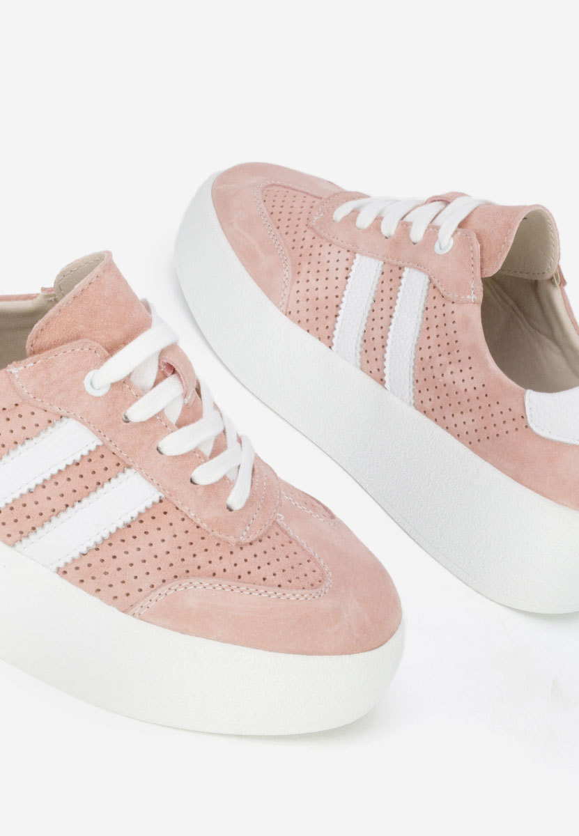 Jiustina rózsaszín női bőr sneaker