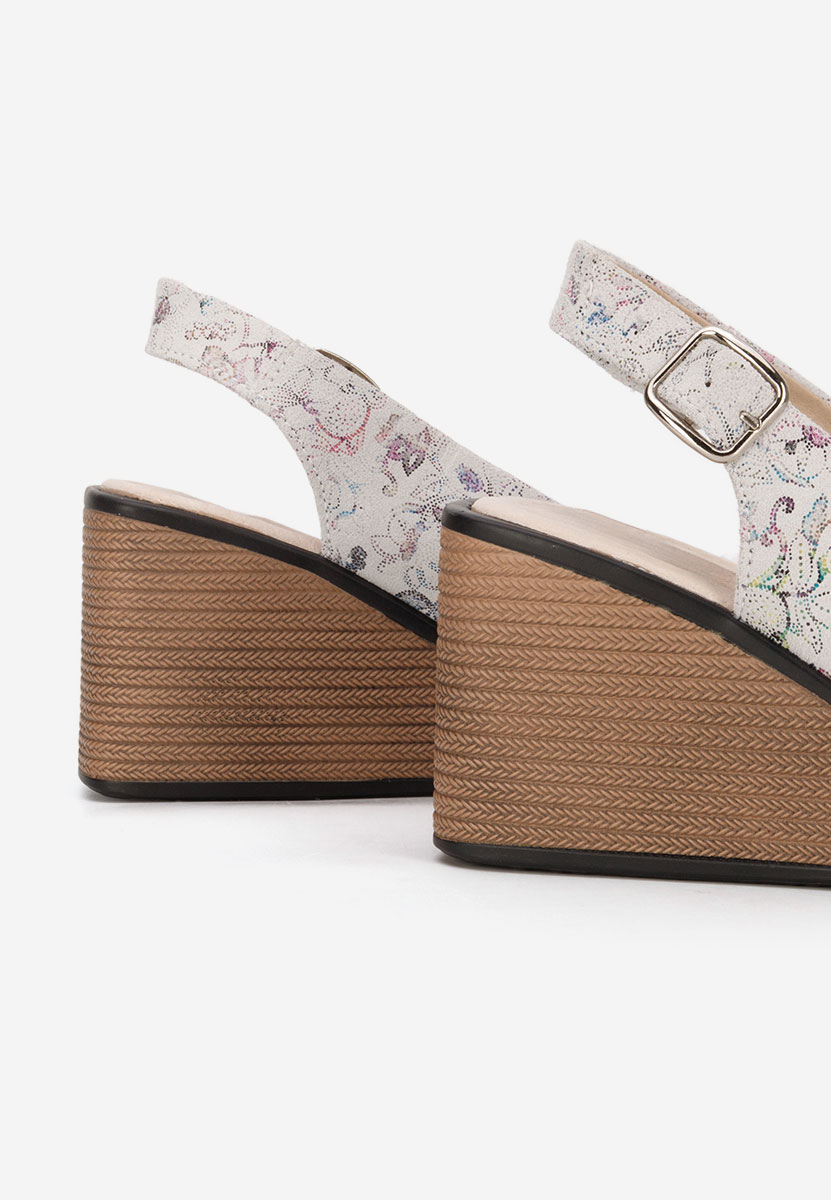 Samiria szürke bőr platform szandál