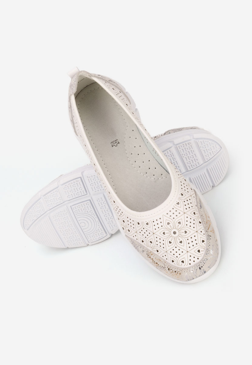 Giustina fehér bőr espadrilles