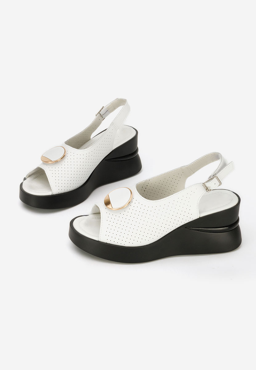 Zinalia fehér bőr platform szandál