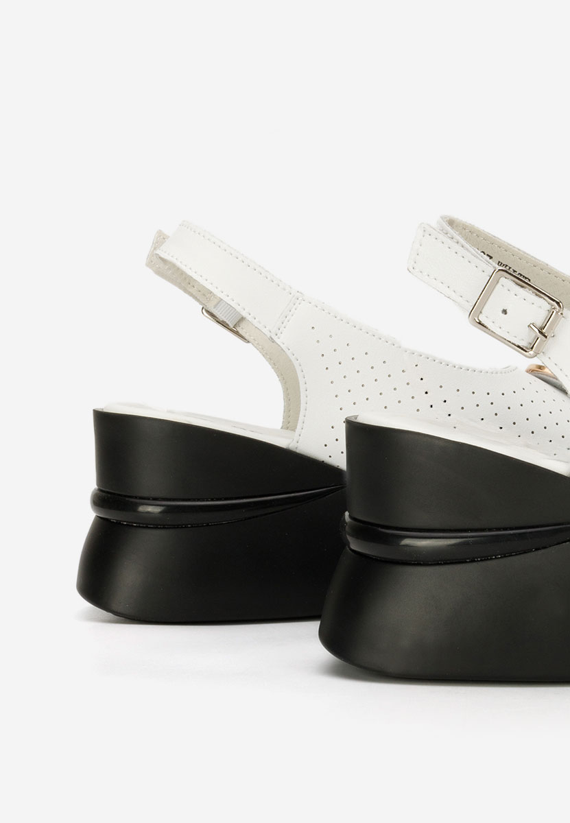 Zinalia fehér bőr platform szandál