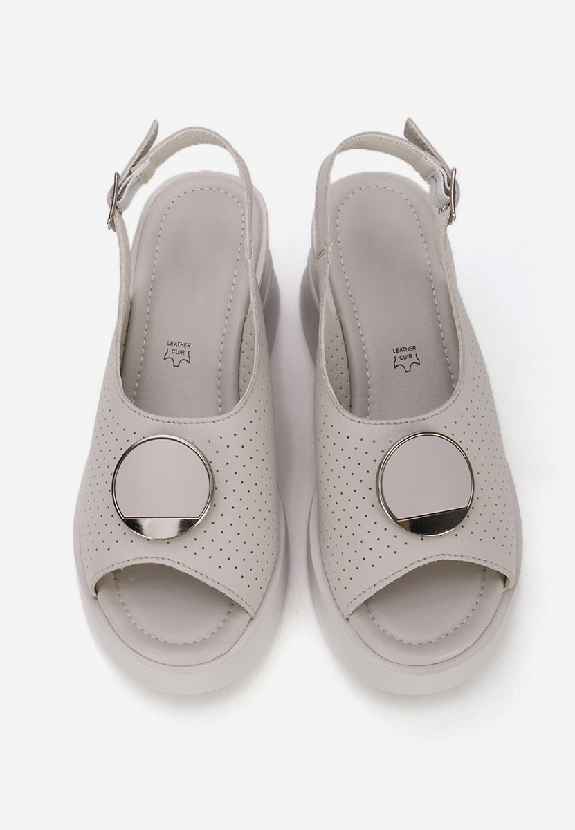 Zinalia szürke bőr platform szandál