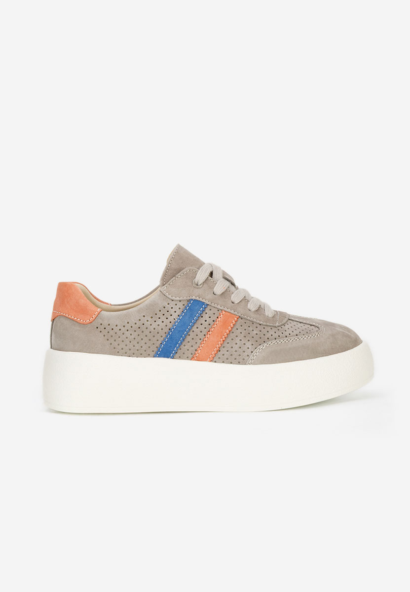 Jiustina szürke női bőr sneaker